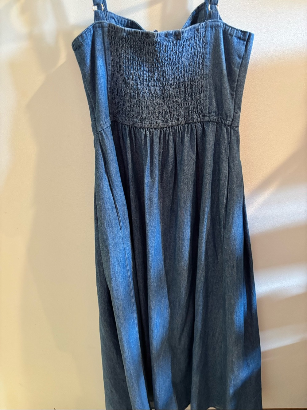 Blu Pepper Blue Denim Midi Dress with Gold Buttons - Picture 4 of 4